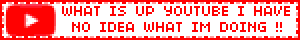 WHAT IS UP YOUTUBE I HAVE NO IDEA WHAT IM DOING !!