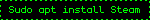 Sudo apt install Steam