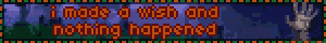 i made a wish and nothing happened