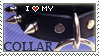 stamp with the i :heart: my collar n a leather collar with a handle n spikes as the background