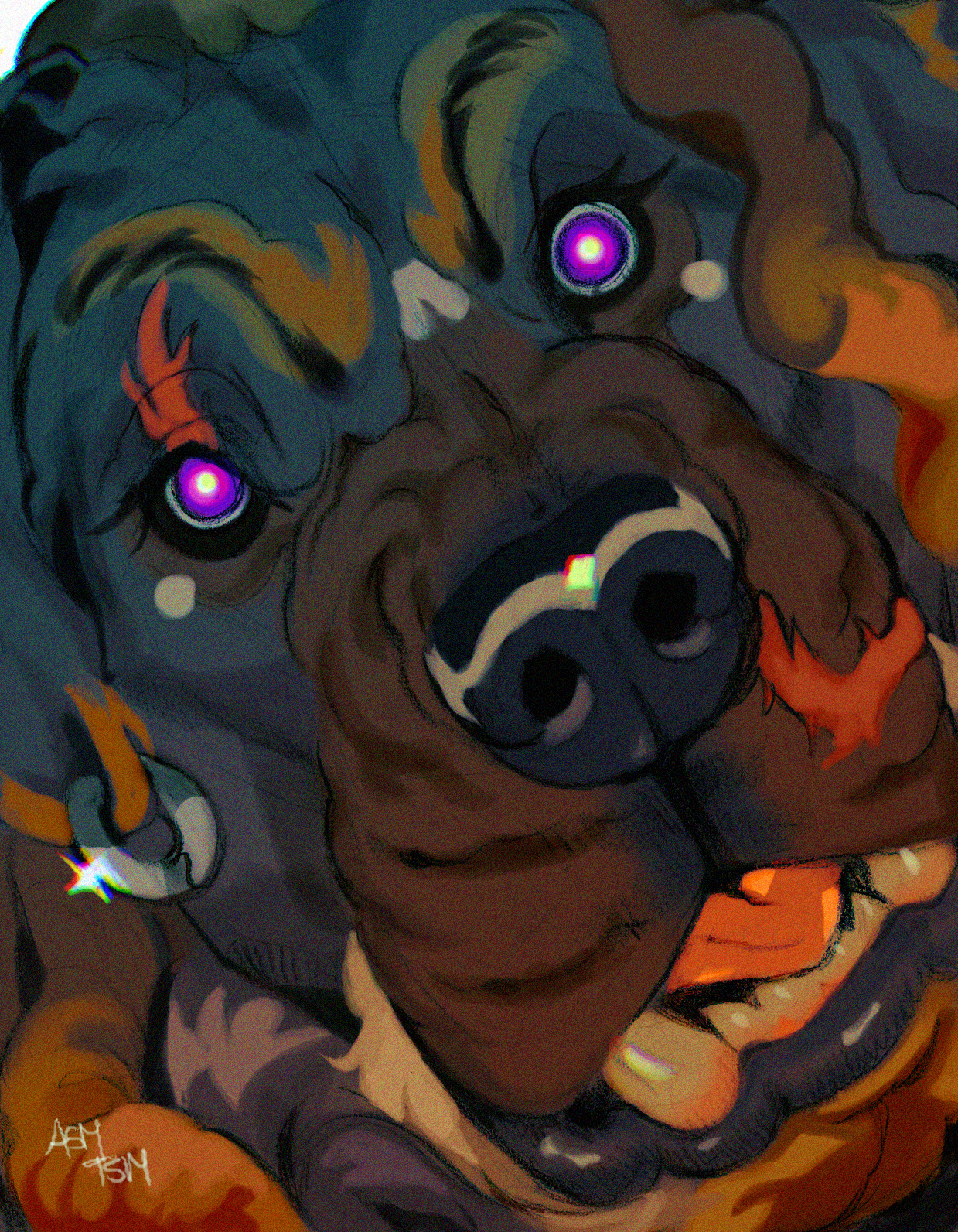 done on paper and colored in paint tool sai