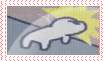 stamp: a cartoon cat rapidly headbutting the wall then exploding