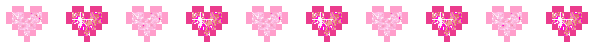 Sparkling hot pink heart divider