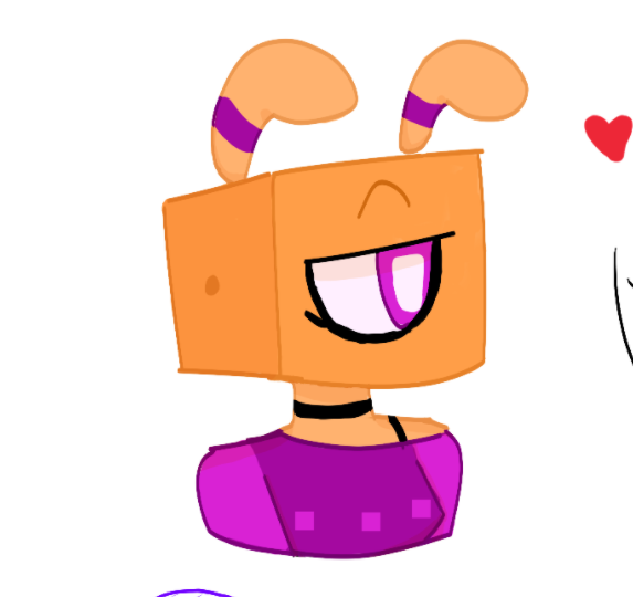 One eyed alien lady with a cube head