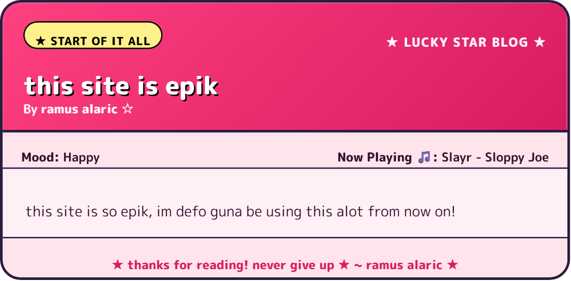 Lucky Star Blog Post