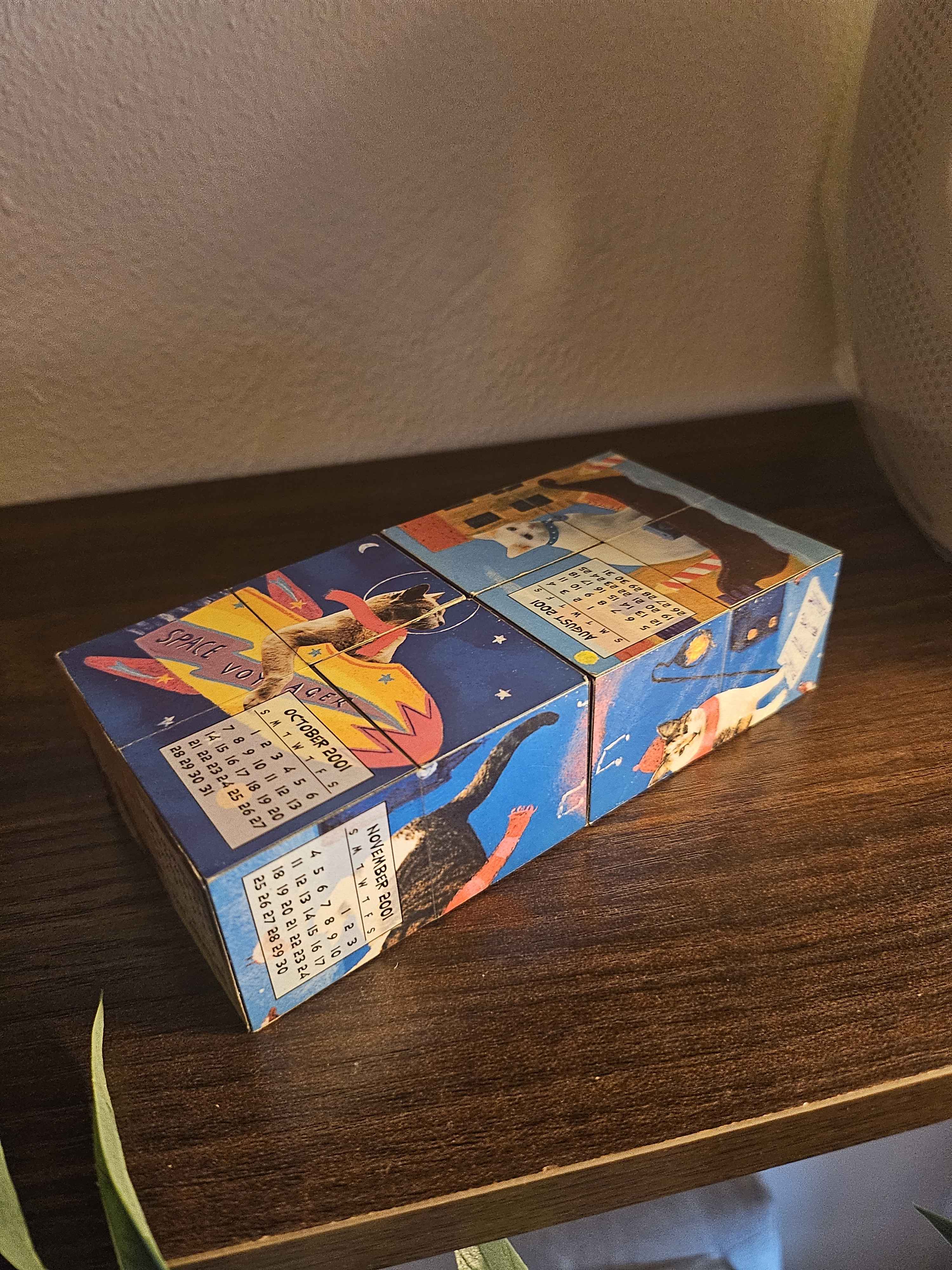 2001 cat calendar folding cube