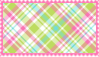 pink green blue plaid stamp