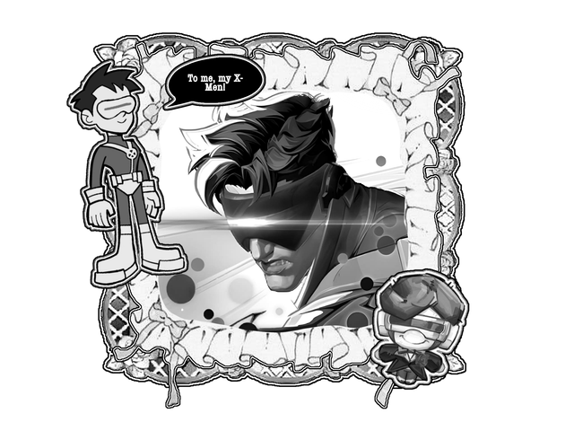 Monochrome photo of Cyclops from X-Men