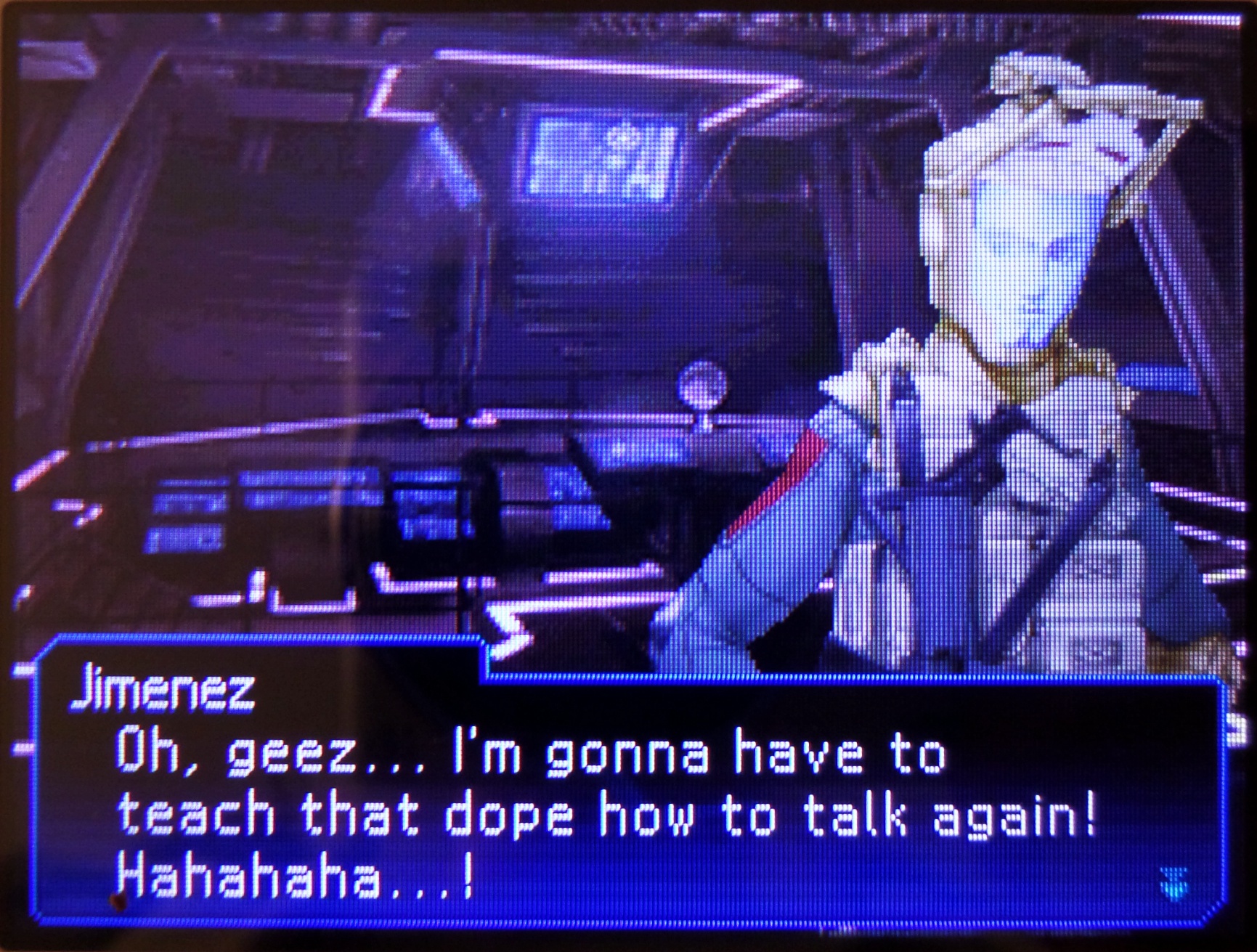 jimenez: oh, geez... i'm gonna have to teach that dope how to talk again! hahahahaha...!