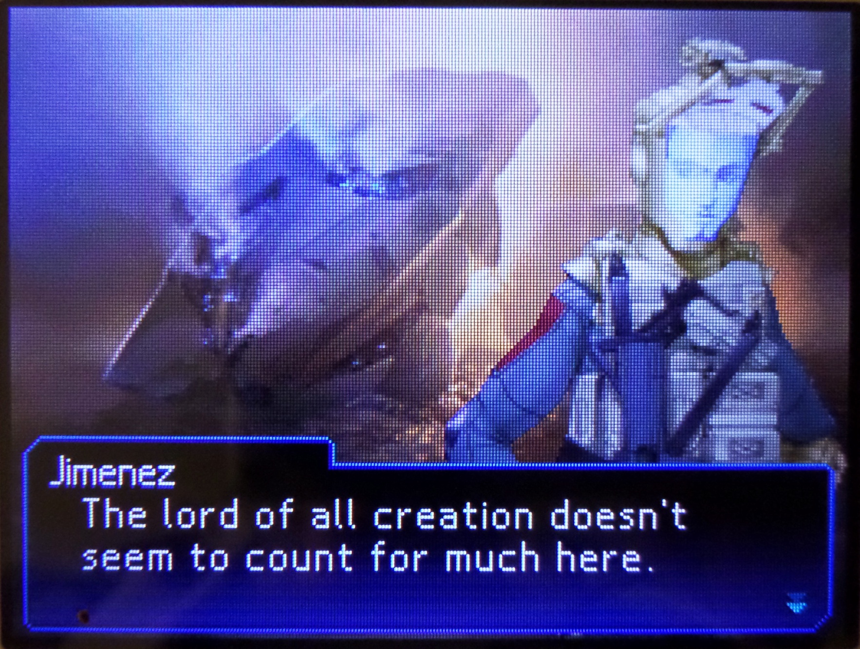 jimenez: the lord of all creation doesn't seem to count for much here.
