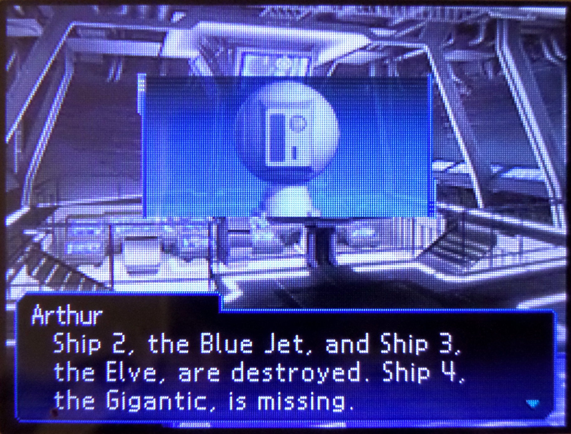 arthur: ship 2, the blue jet, and ship 3, the elve, are destroyed. ship 4, the gigantic, is missing.