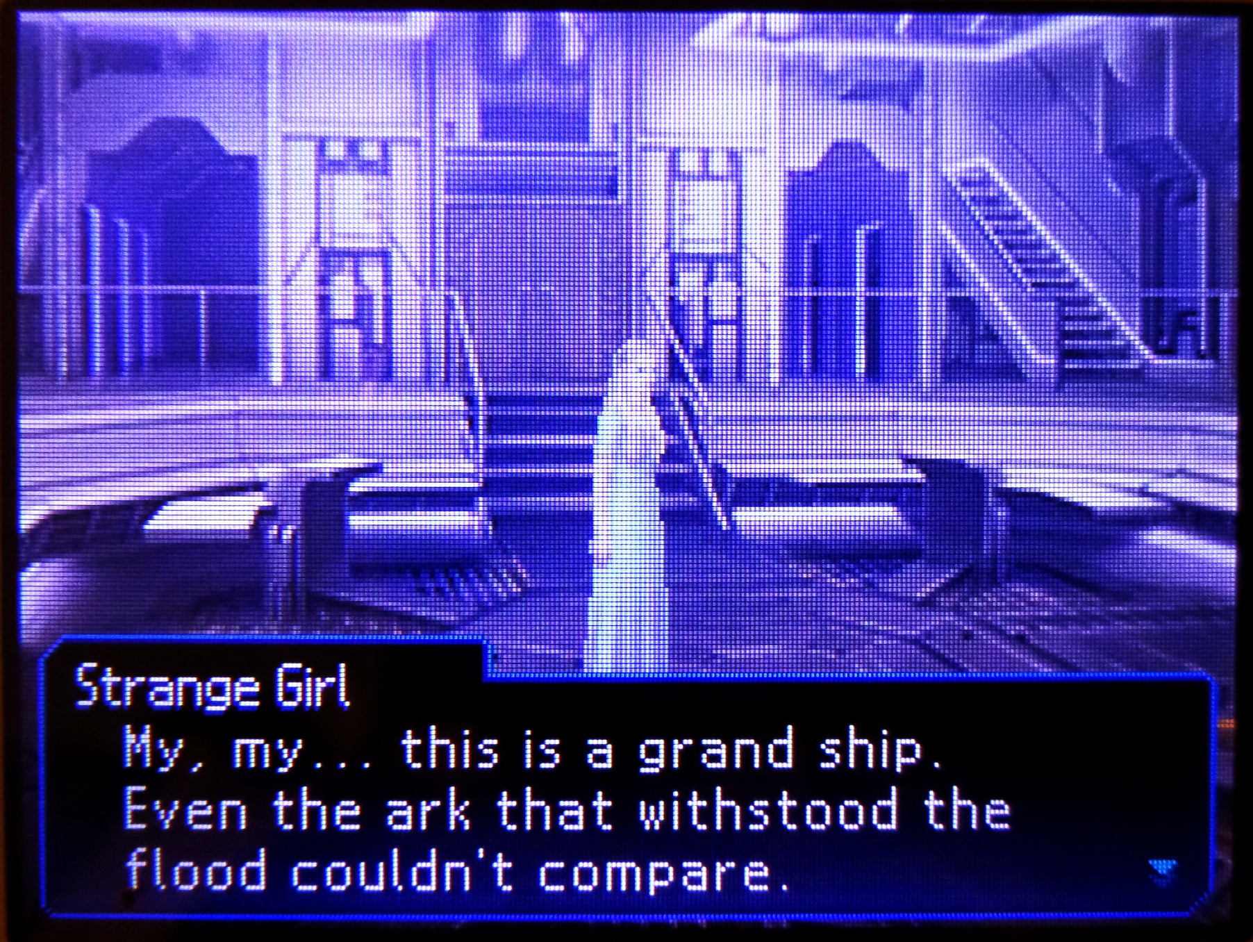 strange girl: my, my... this is a grand ship. even the ark that withstood the flood couldn't compare.