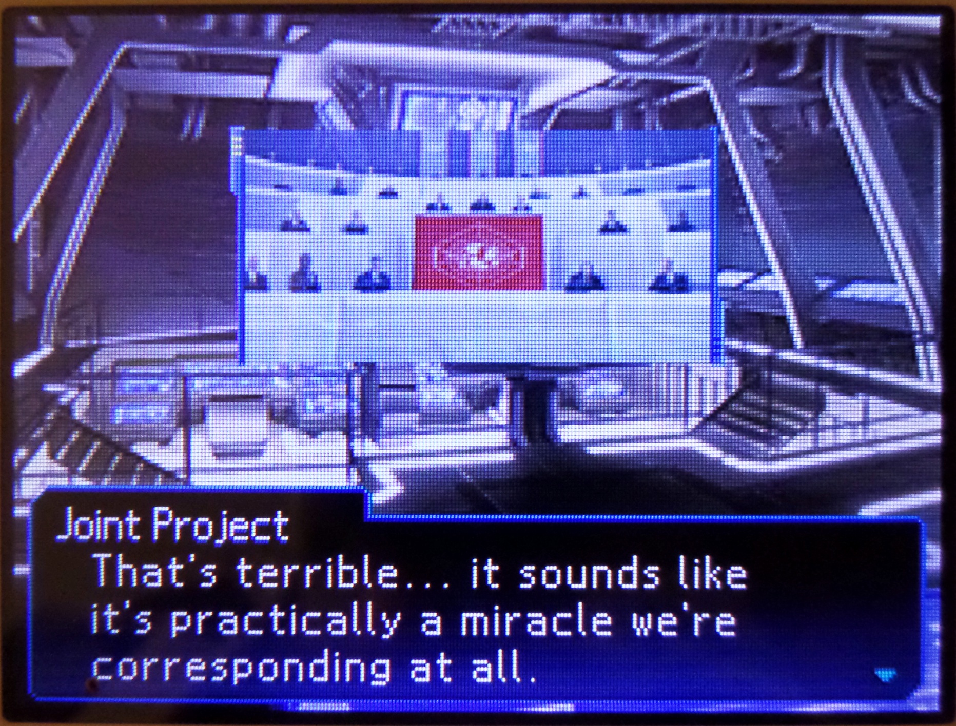 joint project: that's terrible... it sounds like it's practically a miracle we're corresponding at all.