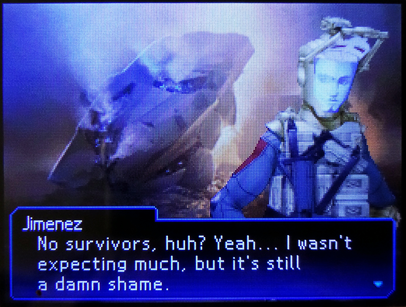 jimenez: no survivors, huh? yeah... i wasn't expecting much, but it's still a damn shame.