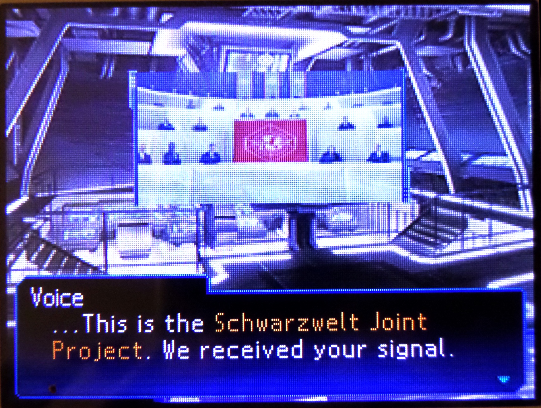 voice: ...this is the scwarzwelt joint project. we recieved your signal.