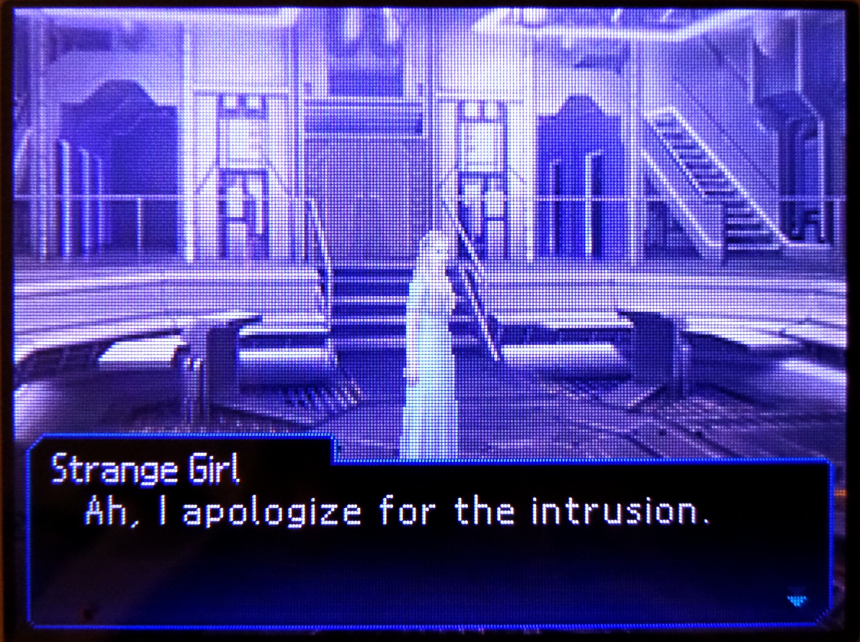 strange girl: ah, i apologize for the intrusion.