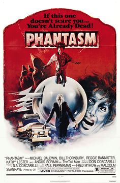 This may contain: a movie poster for the film phantasm