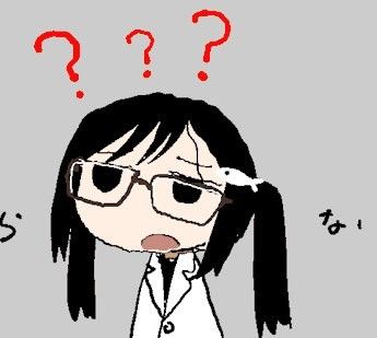 This may contain: a drawing of a girl wearing glasses with question marks above her head