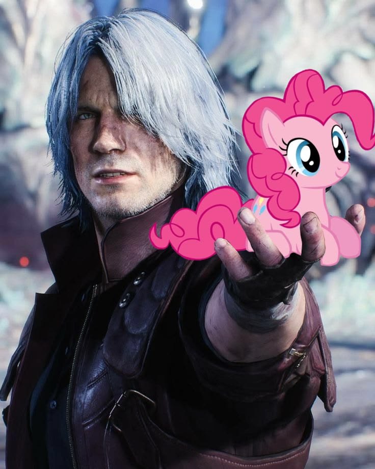 dante holding pinkie pie