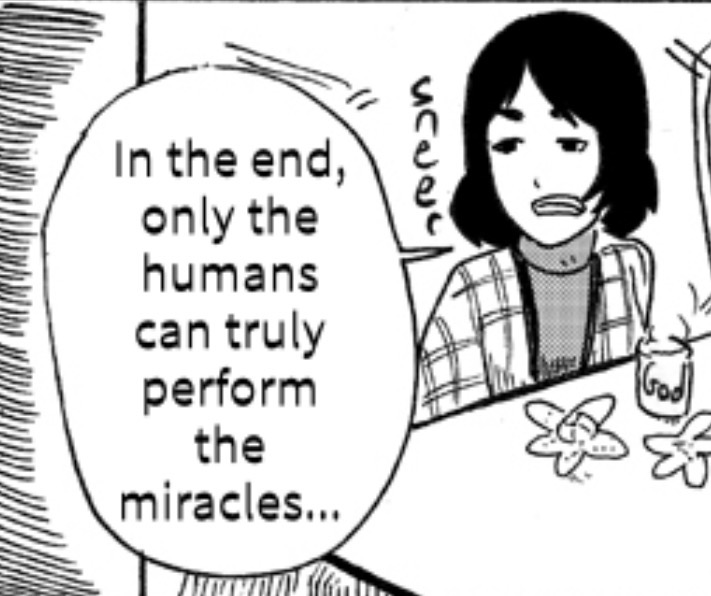 Kanako seems tired all the time. The author mentioned she's a grocery store worker and doesn't make much.