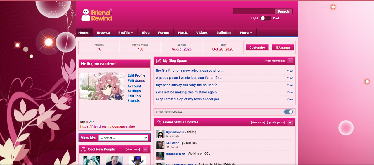 Friend Rewind Homepage