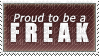 proud to be a freak stamp dark red freaky - Free animated GIF