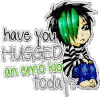 hugged an emo kid - Free animated GIF