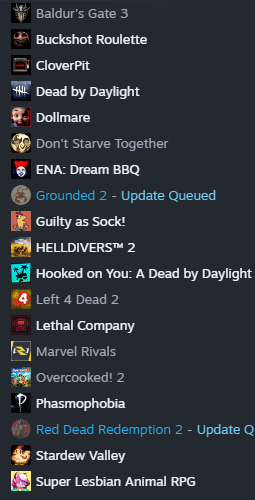 Current steam Library (Not including Minecraft)