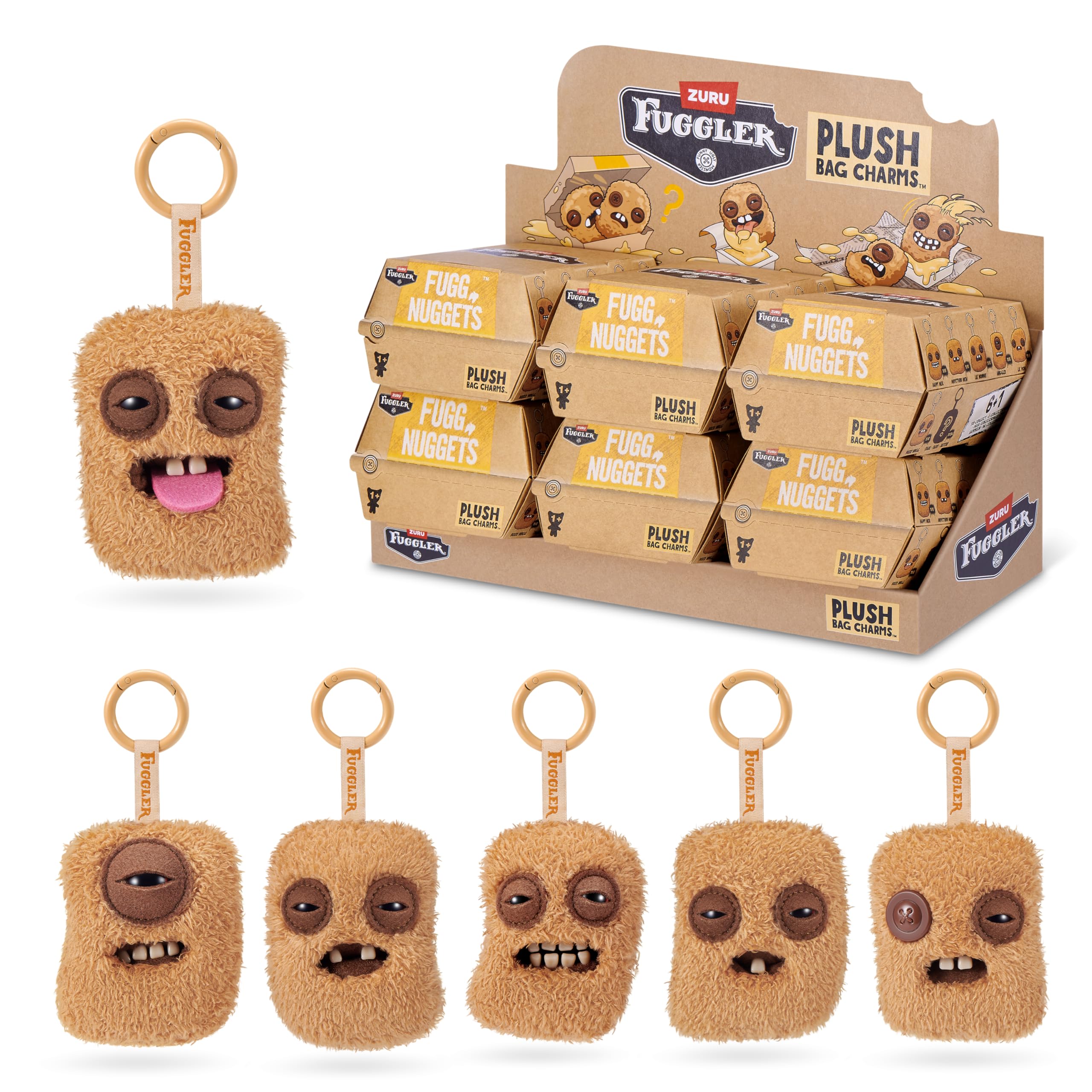 Fuggler Fugg Nuggets (6 Pack) von ZURU, ca. 8 cm | Ansteck-Funny Ugly  Monster-Schluesselanhaenger, markante Zaehne, weich & Sammlerstueck, fuer  Fans & ...