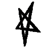 a black and white drawing of a pentagram with a triangle in the middle .