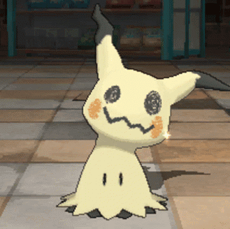 a cartoon ghost with horns and a smile on its face