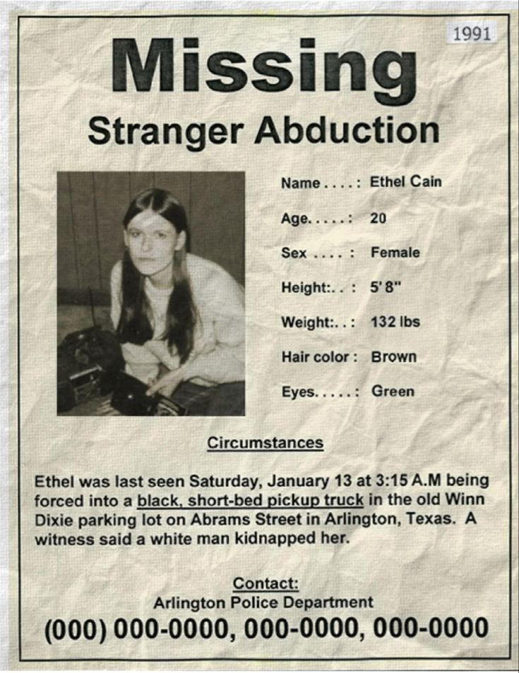 Ethel Cain missing poster
