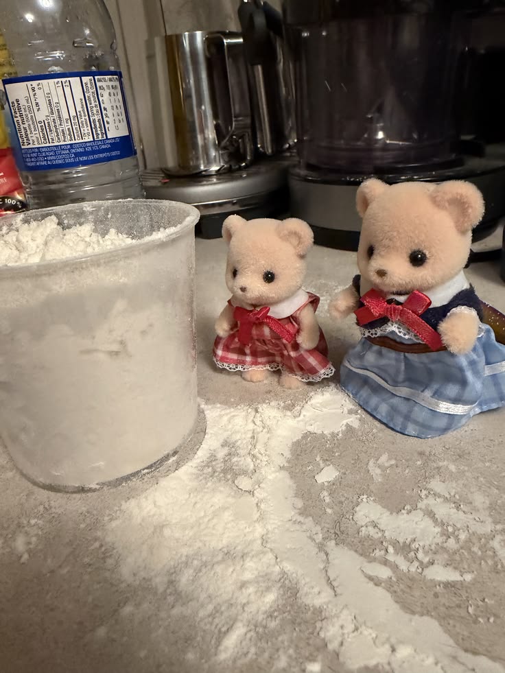 brears with spilled flour