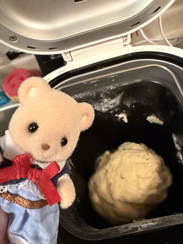 critter checking dough