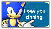 Sonic Sees You Sinning Stamp