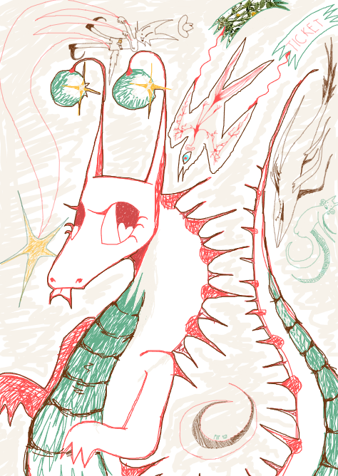 dragon drawing by lunchpup!