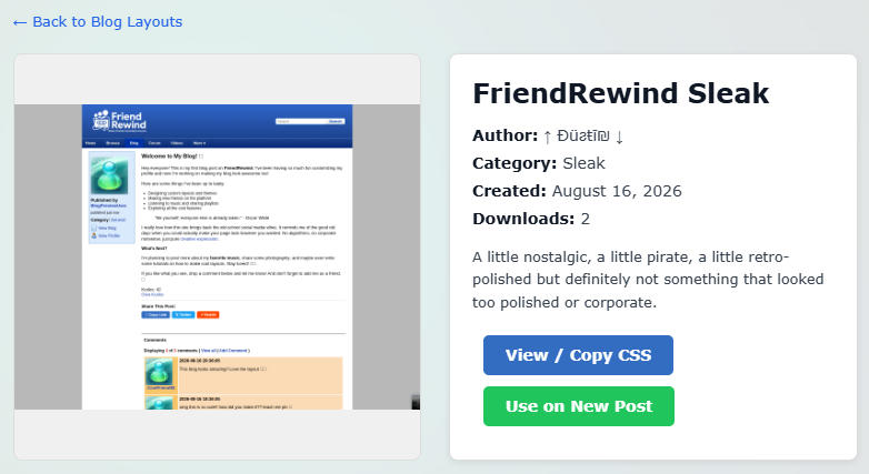 New FriendRewind Logo / Blog Profile Layout (Submitted By Dustin 8/16/26)