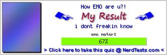 How EMO are u?! -- Create and Take a Fun Test @ NerdTests.com's User Tests!