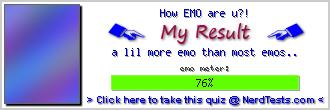 How EMO are u?! -- Create and Take a Fun Test @ NerdTests.com's User Tests!