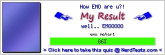 How EMO are u?! -- Create and Take a Fun Test @ NerdTests.com's User Tests!