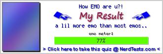 How EMO are u?! -- Make and Take a Fun Test @ NerdTests.com's User Tests!