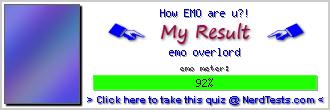 How EMO are u?! -- Create and Take a Fun Test @ NerdTests.com's User Tests!