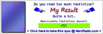 Do you read too much fanfiction? -- Create and Take a Fun Quiz @ NerdTests.com's User Tests!
