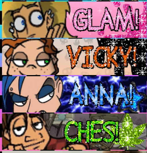 Metal family character name glitter banners preview