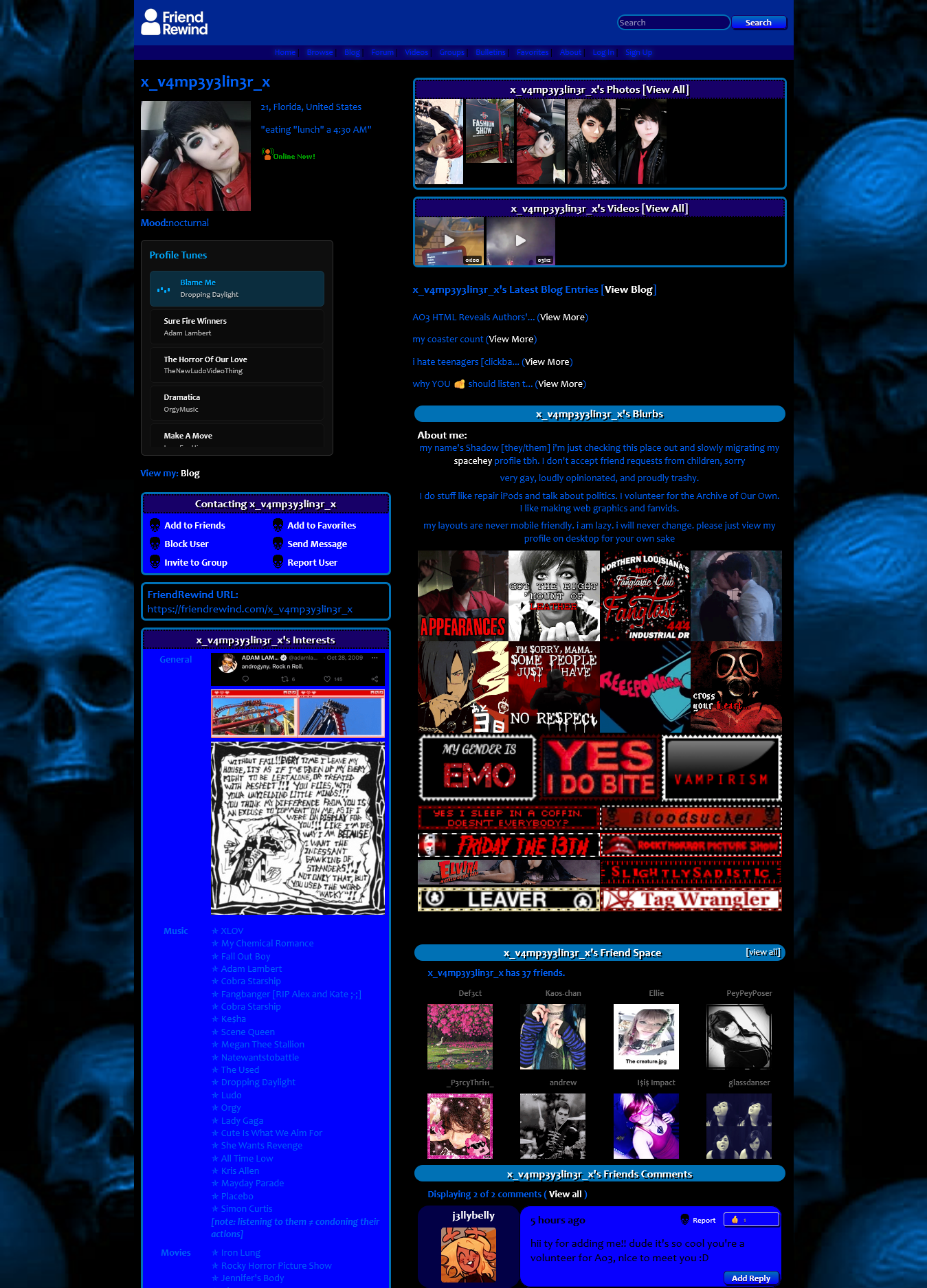 Simon Layout Profile Layouts - Free MySpace Themes | FriendRewind