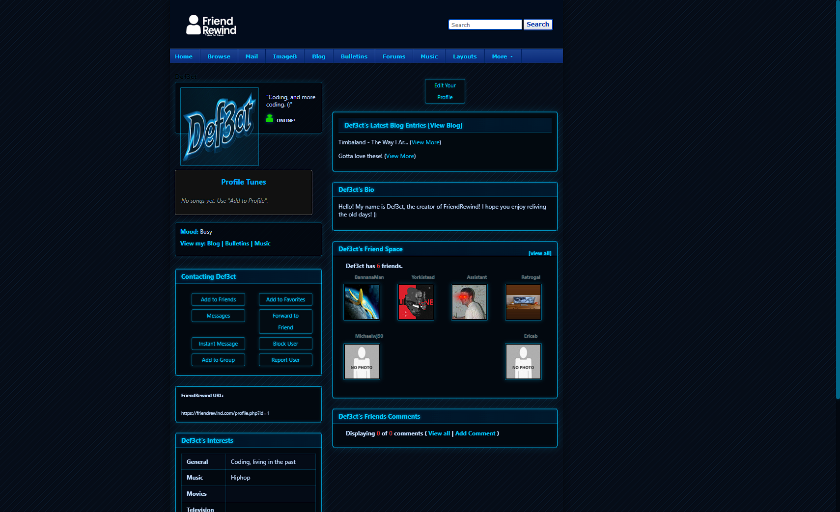 Neon Blue layout preview