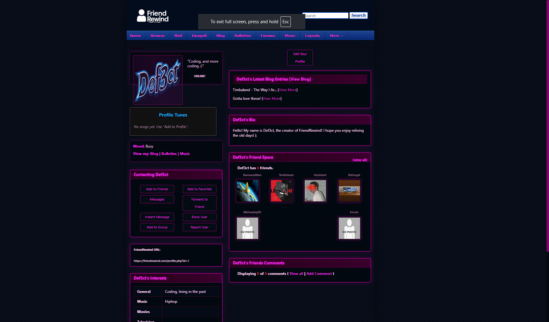 Neon Pink layout preview