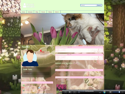 pink and green flower layout