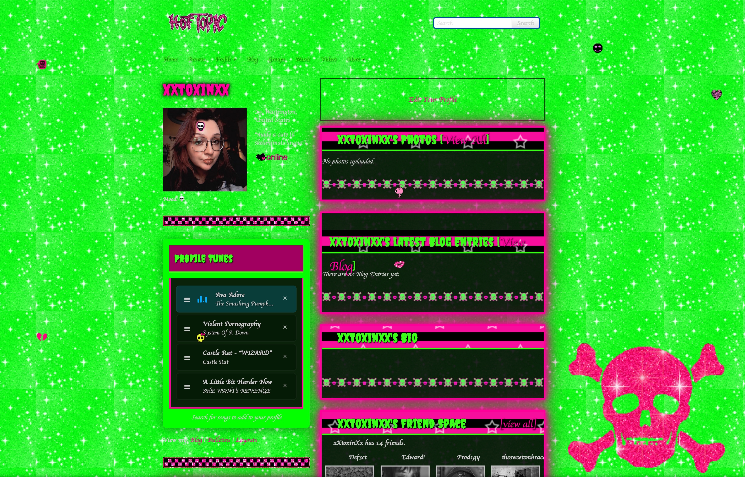 pink and green scene