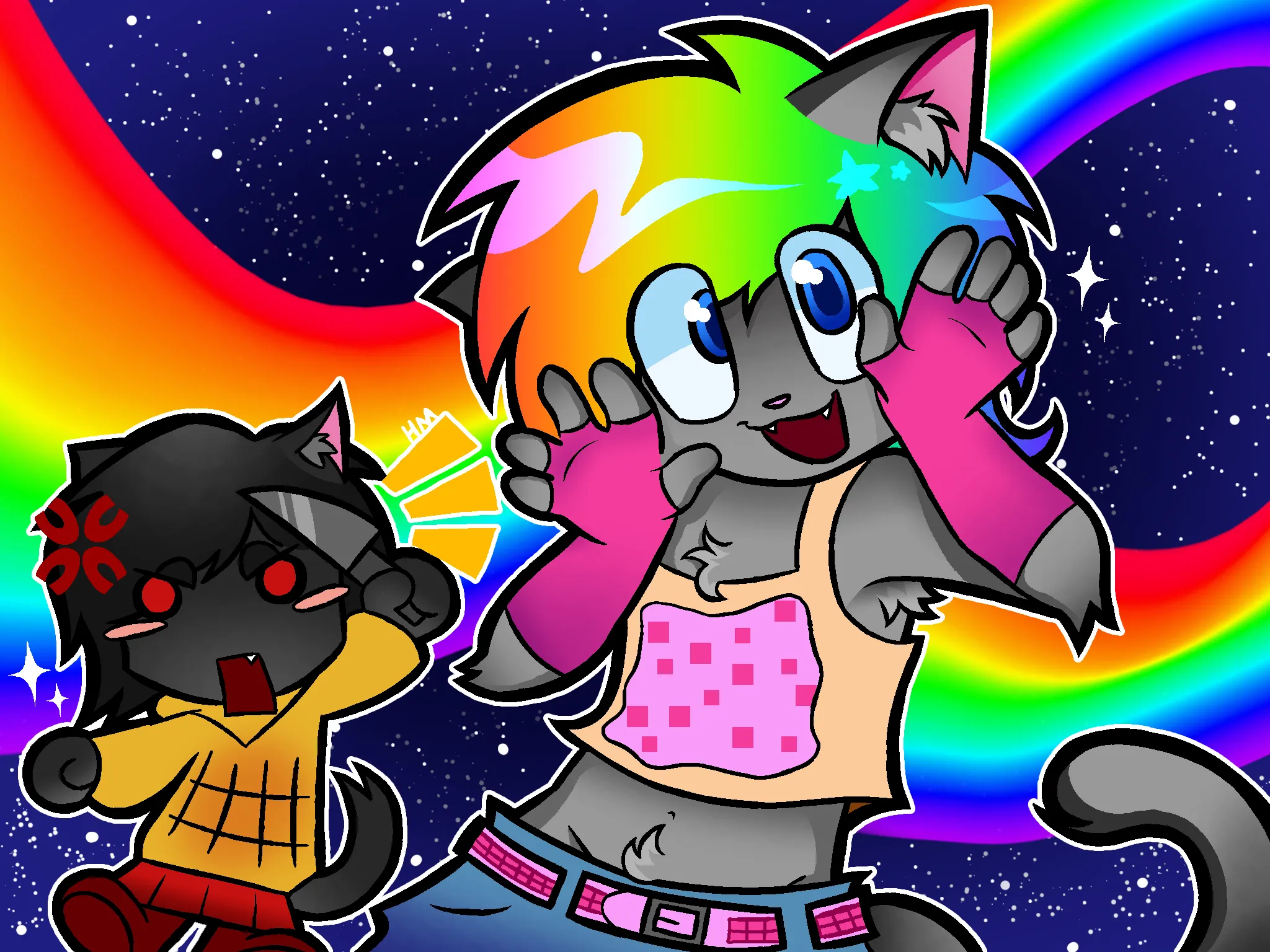 Nyan Cat and Tac Nayn without Nyan text